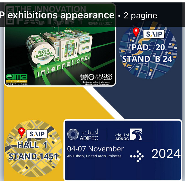 SAIP's presence at the EIMA and ADIPEC exhibitions confirmed!