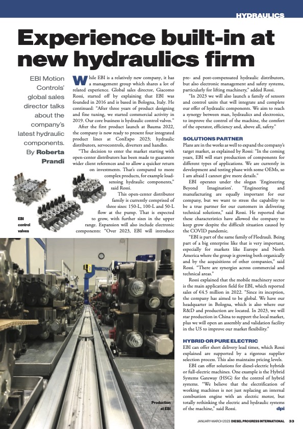 EBI is a global company born from the passion of people with 30 years of experience in hydraulic components engineering.