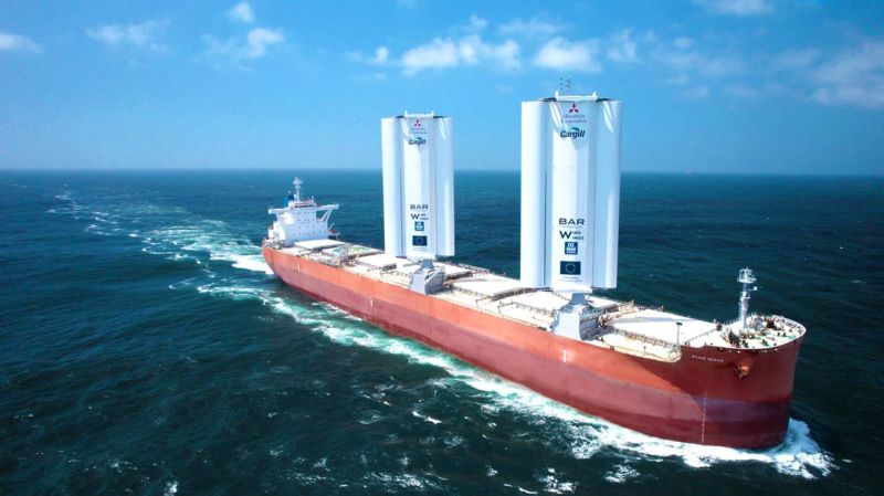 Wind-powered commercial vessels