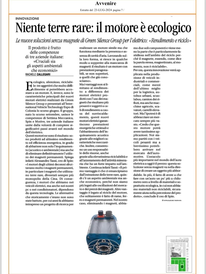 SpinRel engines on Avvenire newspaper
